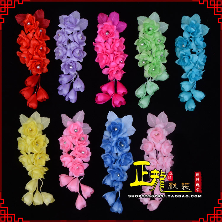 潮州鬓花头饰小花头花 真丝绢花