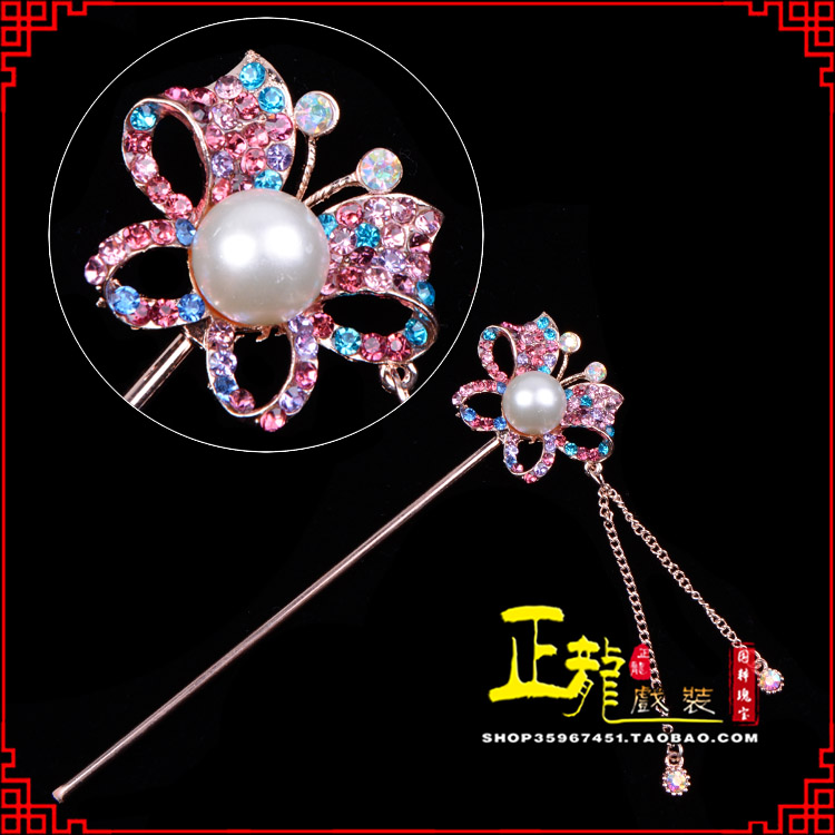 潮州花旦小姐青衣头饰簪子 蝴蝶发簪