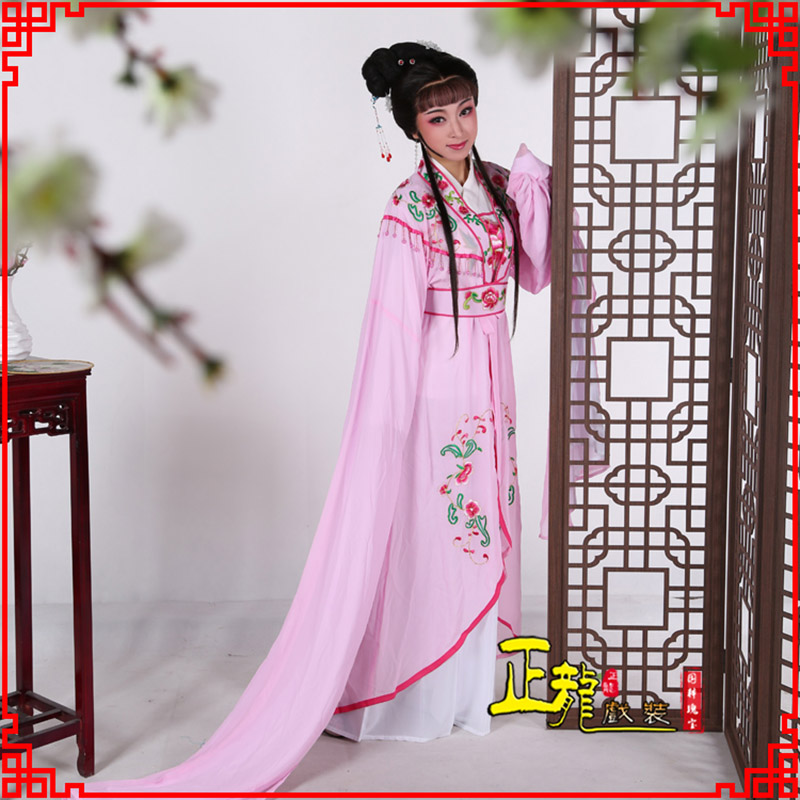 潮州花旦黄梅戏服古装戏服水袖戏剧假云肩长披